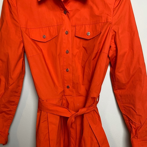 Tory Burch Orange Summer Dress with Gold Detailing - Picture 2 of 7